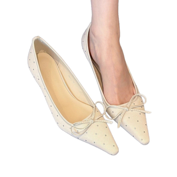 Ψηλοτάκουνα με τακούνι στιλέτο, γαλλικά παπούτσια με φιόγκο, μονόστρωμα, γόβες, φούστα νέας άφιξης στις αρχές της άνοιξης 2025, γυναικεία παπούτσια, βραδινά παπούτσια