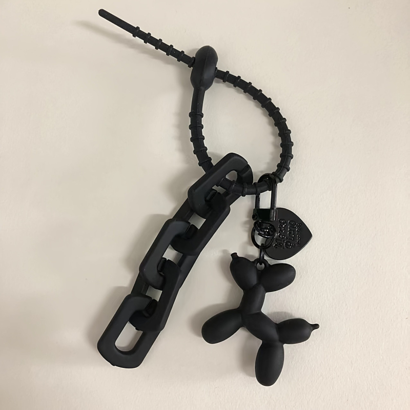 Õhupalliga koera võtmehoidja armas multifilmikoera võtmehoidja - silikoonist õhupalliga kutsika ripats autovõtmele