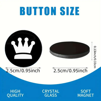 20-tükiline ülikond 25 mm klaasist male fikseeritud pandlaga ümmargune vastupidav isetegemise külmkapi kleebis külmkapi tahvlile