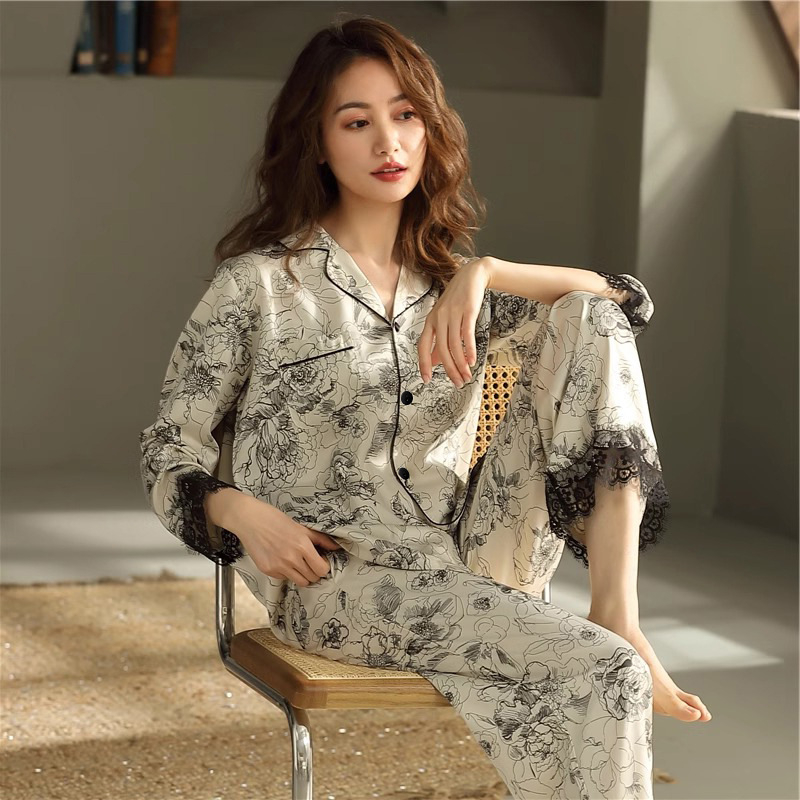 Prekogranična proljetna i ljetna nova pidžama u kineskom stilu, nacionalnog stila, dvodijelna elegantna ženska ležerna udobna kućna odjeća veleprodaja