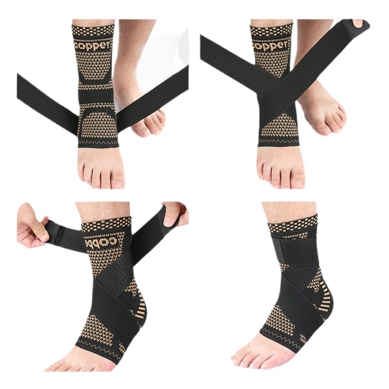 Ochrana členku s popruhovým úchopom, pletená elastická ochrana členku z nylonu, basketbal, beh, horolezectvo, fixná ochrana členku s úchopom