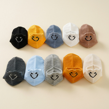 10 ζευγάρια παιδικές κάλτσες άνοιξης και καλοκαιριού, νέες λεπτές κάλτσες με χαμόγελο, μονόχρωμες, κάλτσες σκάφους για αγόρια και κορίτσια, μεγάλες παιδικές