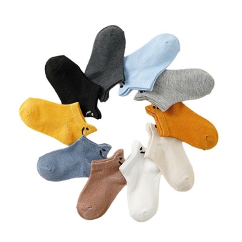 10 ζευγάρια παιδικές κάλτσες άνοιξης και καλοκαιριού, νέες λεπτές κάλτσες με χαμόγελο, μονόχρωμες, κάλτσες σκάφους για αγόρια και κορίτσια, μεγάλες παιδικές