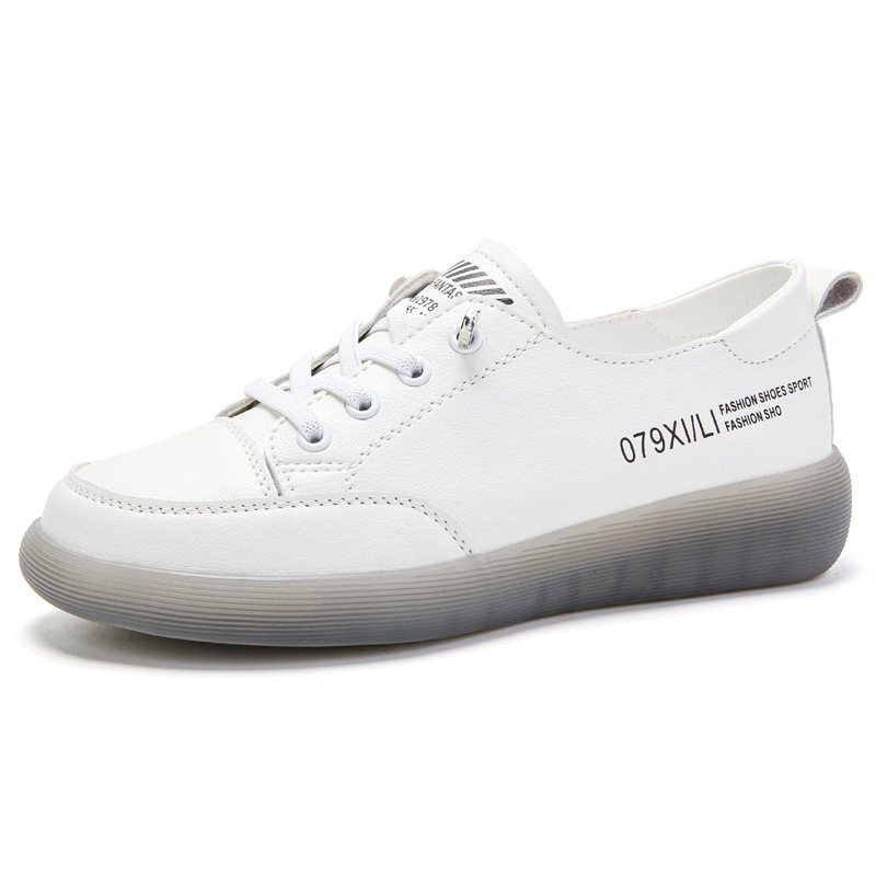 Zahraničný obchod Matka topánky Mäkká podrážka Mäkký povrch Ľahká nie unavená noha Jednoduché topánky Šnurovacie nazúvacie ploché ležérne biele topánky pre ženy