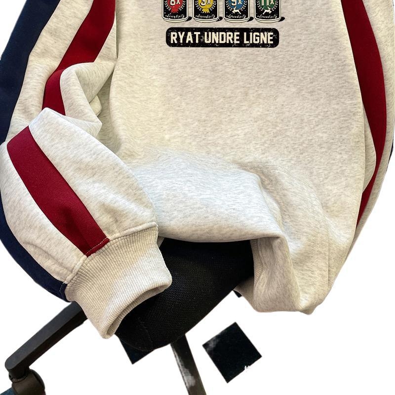 Nacionalna trendi šik hongkonška stilska kreativna majica s kapuljačom za muškarce i žene, jesenska i zimska flis podstavljena jakna u američkom stilu, retro, u boji