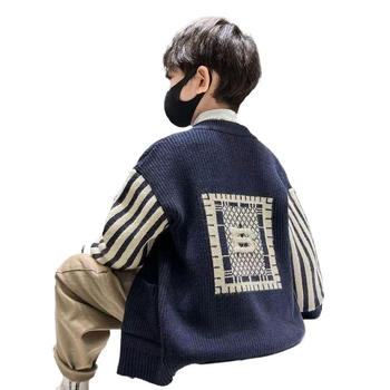 Νέο πλεκτό πουλόβερ για αγόρια, νέο παιδικό πλεκτό παλτό, μεγάλο παιδικό πουκάμισο για αγόρια, για άνοιξη και φθινόπωρο