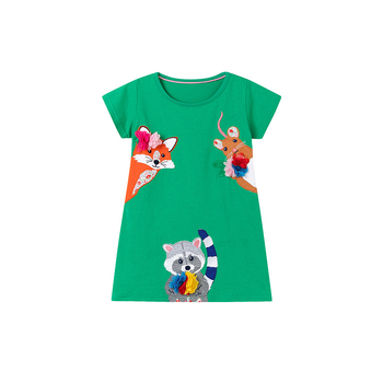 Φόρεμα κοριτσιών από εργοστάσιο πηγής χονδρικής καλοκαιρινή παιδική φούστα με κοντό μανίκι, κέντημα υφάσματος, ευρωπαϊκή και αμερικανική παιδική φούστα