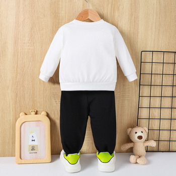 Αθλητικό κοστούμι αναψυχής κινουμένων σχεδίων Άνοιξη και Φθινόπωρο Ταξιδιωτική σεζόν Βρεφικό φούτερ με φόρμα για αγόρια που τρέχουν σετ δύο τεμαχίων
