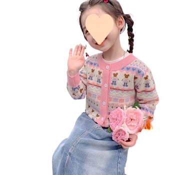 Πλεκτό Πουλόβερ με επένδυση φλις, Φθινόπωρο και Χειμώνας, Νέο Κοριτσίστικο Παλτό, Κομψό Παιδικό Παλτό, Μοντέρνα Παιδικά Ρούχα