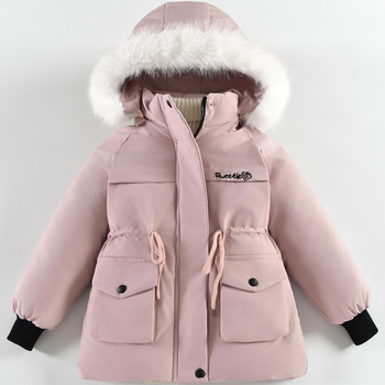 Νέο χειμωνιάτικο παλτό για κορίτσια με επένδυση fleece, Παιδικό παλτό με επένδυση από βαμβάκι για μωρά, με κεντημένα ρούχα από λούτσο για μωρά