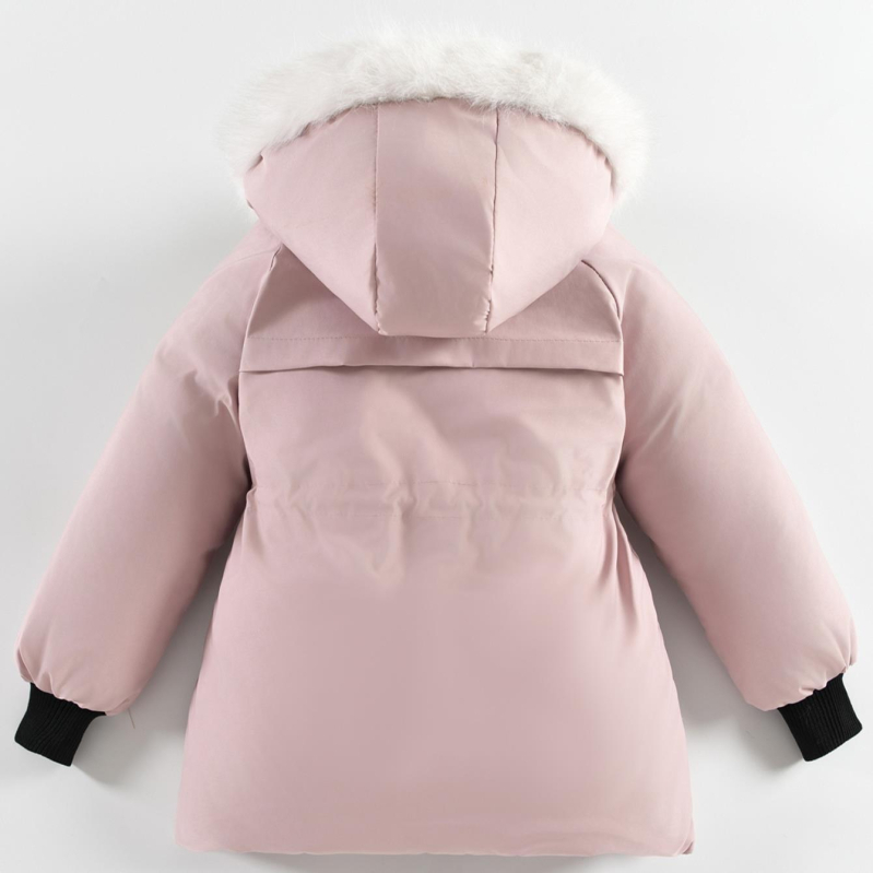 Νέο χειμωνιάτικο παλτό για κορίτσια με επένδυση fleece, Παιδικό παλτό με επένδυση από βαμβάκι για μωρά, με κεντημένα ρούχα από λούτσο για μωρά