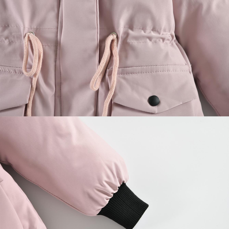 Νέο χειμωνιάτικο παλτό για κορίτσια με επένδυση fleece, Παιδικό παλτό με επένδυση από βαμβάκι για μωρά, με κεντημένα ρούχα από λούτσο για μωρά