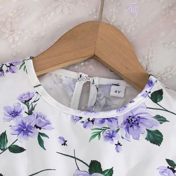 2025 Ευρώπη και Ηνωμένες Πολιτείες καλοκαίρι κοριτσάκι φρέσκο χαριτωμένο λουλούδι τυπωμένο μανίκι μύγας φόρεμα πλέγματος σακάκι μια γενιά μαλλιών