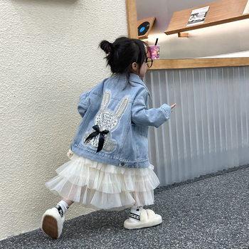 Džinsiniai palaidinės mergaitėms pavasario ir rudens vaikiški palaidinės kūdikiams mergaitėms pavasario drabužiai lengviausi deriniai vaikiški drabužiai urmu 2023 m. naujas pavasaris