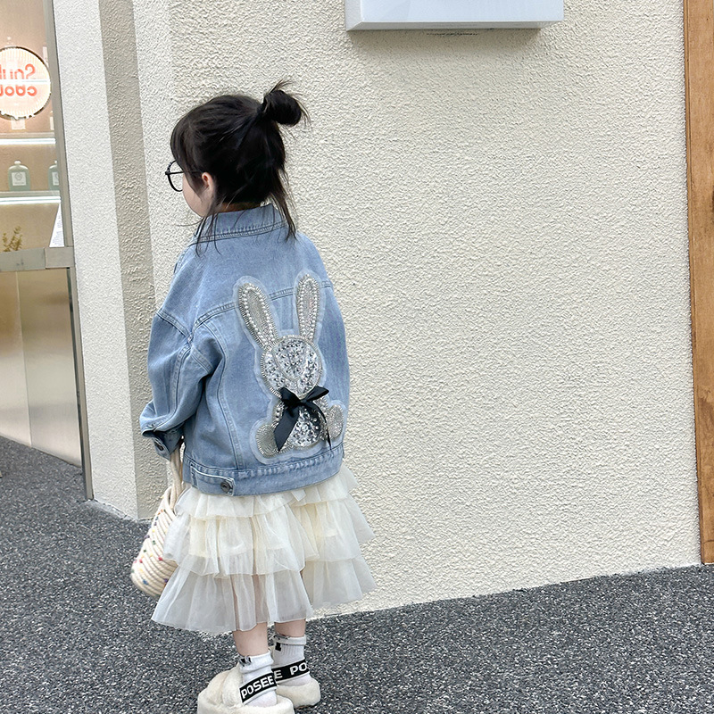 Džinsiniai palaidinės mergaitėms pavasario ir rudens vaikiški palaidinės kūdikiams mergaitėms pavasario drabužiai lengviausi deriniai vaikiški drabužiai urmu 2023 m. naujas pavasaris