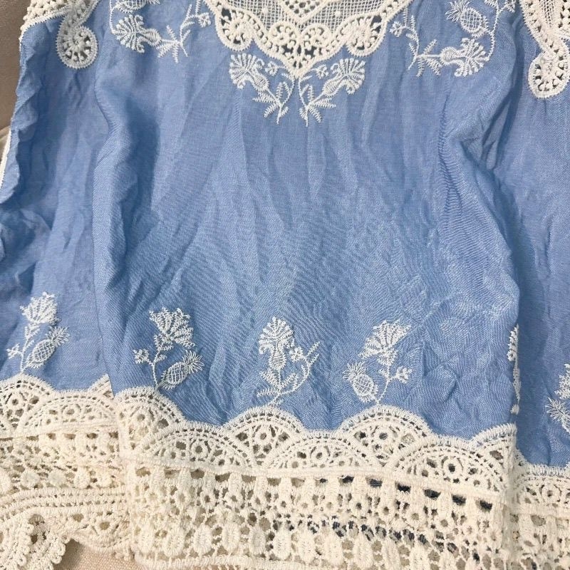 Nėriniais siuvinėta etninio stiliaus nėrinių siūlė be rankovių, išorinė petnešėlė, moteriška vasarinė, nauja, laisva, liekninanti, vakarietiško stiliaus palaidinė