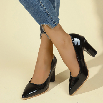 Ženske cipele s plitkim ustima, debelom petom, za mršavljenje, preko granice, velike veličine 43, ženske cipele 2024., korejska verzija, udobne ležerne cipele