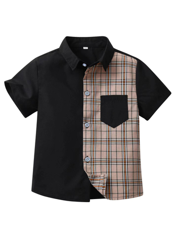 Καλοκαιρινό μικρό και μεσαίο μέγεθος για αγόρια, καρό πουκάμισο με κοντό μανίκι, σορτς, κοστούμι με ζώνη, φόρεμα για απόφοιτους, καθημερινή ρουφηξιά, επίσημο κοστούμι