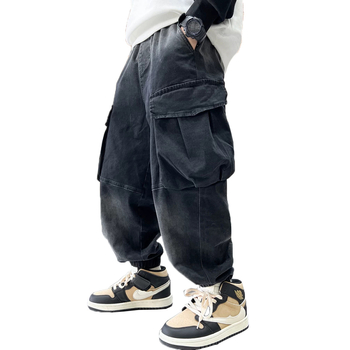 Παιδικά Ρούχα Αγοριών Φθινοπωρινά Παντελόνια 2025 Νέα Φθινοπωρινά Τζιν για Μεγαλύτερα Αγόρια Παντελόνια Cargo Μοντέρνα Άνοιξη και Φθινόπωρο