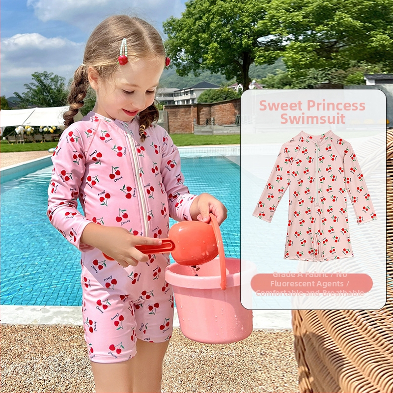 Detské plavky pre dievčatá a chlapcov, rok výroby 2024, horúci prameň, nový, s dlhým rukávom, opaľovací krém, rýchloschnúci, na telo, pre veľké, stredné a malé deti, veľkoobchod