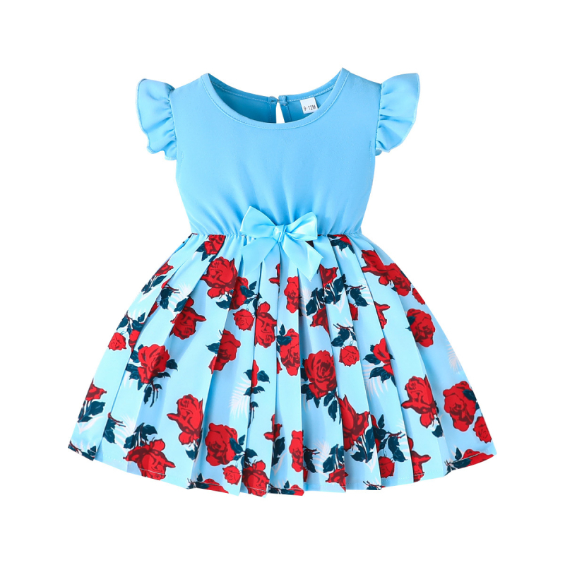 Cezhraničné európske a americké letné valentínske šaty s okrúhlym výstrihom a skladanou sukňou na rok 2025