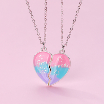 Cezhraničný nový náhrdelník s láskou pre deti, farebný sladký prívesok z zliatiny, kvapkajúci olej, magnetit, dobrý priateľský náhrdelník