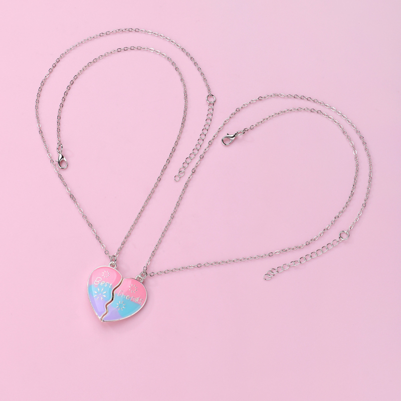 Cezhraničný nový náhrdelník s láskou pre deti, farebný sladký prívesok z zliatiny, kvapkajúci olej, magnetit, dobrý priateľský náhrdelník