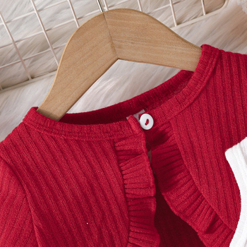 Νέο κοστούμι με μακριά μανίκια, μικρό σάλι και φούστα πολλαπλών στρώσεων από πλέγμα με μοτίβο κερασιού του 2024, διασυνοριακοί κατασκευαστές πηγών