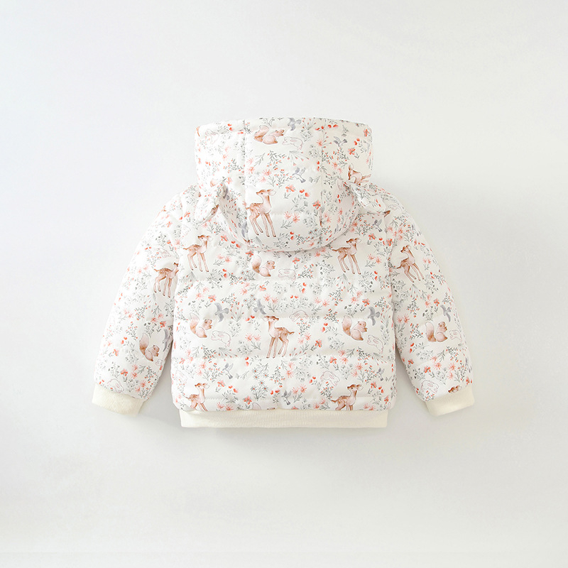 Detský jesenný a zimný kabát s flísovou podšívkou, teplý štýl jeleňov pre chlapcov a dievčatá, odchádzajúci ležérny vetruodolný kabát s kapucňou pre deti