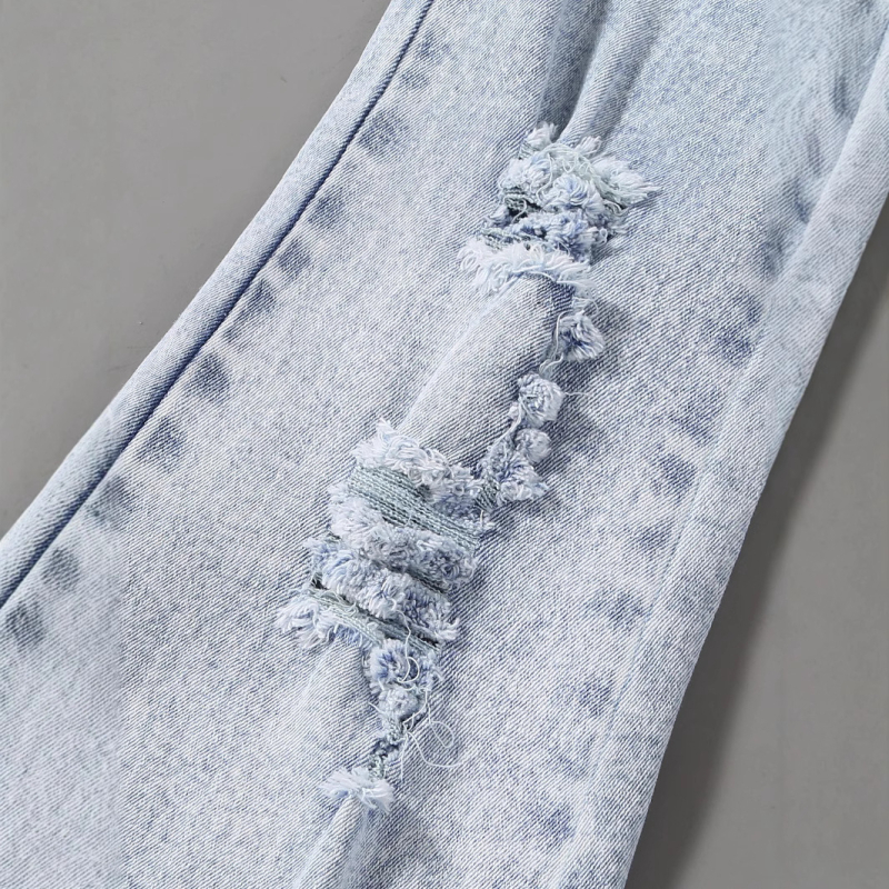 Mergaičių pasienio stiliaus tamprios džinsinės kelnės su mikroragu, skirtos įvairioms progoms, skirtos užsienio prekybai, skirtos Europos ir Amerikos mergaičių kelnėms.