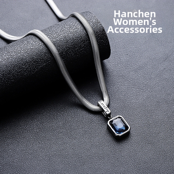 Ogrlica od dragog kamenja za muškarce, titan čelik, bezbojni, lagani, luksuzni stil, vrhunski lanac od zmijske kosti, ženski nakit za sve prilike