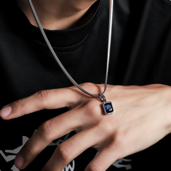 Κολιέ με κόσμημα για άνδρες, τιτάνιο ατσάλι, άχρωμο, ελαφρύ, πολυτελές στυλ, υψηλής ποιότητας, αλυσίδα με κόκαλο φιδιού, αξεσουάρ, γυναικεία κοσμήματα σε ασορτί στυλ