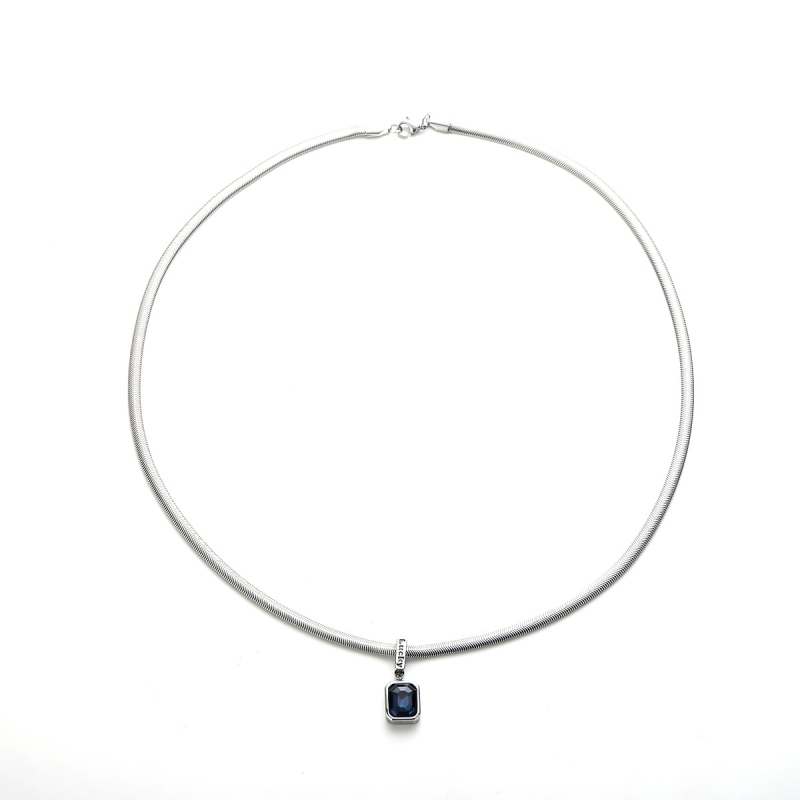 Ogrlica od dragog kamenja za muškarce, titan čelik, bezbojni, lagani, luksuzni stil, vrhunski lanac od zmijske kosti, ženski nakit za sve prilike