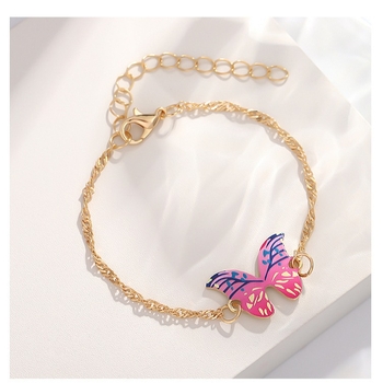 Piiriülesed Euroopa ja Ameerika naiste ehted, värviline gradientliblikas kaelakee, kõrvarõngad, käevõru, kevad- ja suvetemperamendiga kõrvarõngad naistele