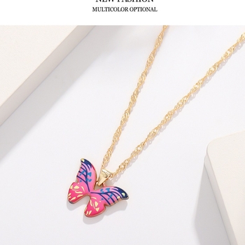 Piiriülesed Euroopa ja Ameerika naiste ehted, värviline gradientliblikas kaelakee, kõrvarõngad, käevõru, kevad- ja suvetemperamendiga kõrvarõngad naistele