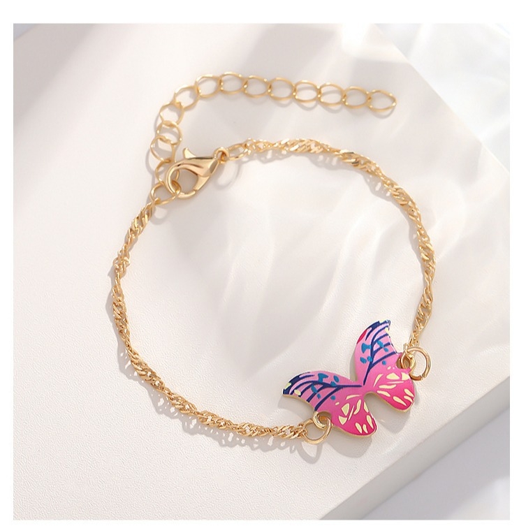 Piiriülesed Euroopa ja Ameerika naiste ehted, värviline gradientliblikas kaelakee, kõrvarõngad, käevõru, kevad- ja suvetemperamendiga kõrvarõngad naistele