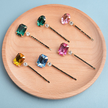 Tarpvalstybinis, karštai parduodamas retro stiliaus spalvotas deimantinis segtukas, saldus, paprastas, rankinis deimantinis plaukų segtukas, 6 vnt., kostiumo rinkinys