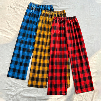 Γυναικεία μεταξωτή πιτζάμα, casual, λεπτή, φαρδιά παντελόνια, ρούχα, άνοιξη και φθινόπωρο, μόδα, άνετα παντελόνια πιτζάμας