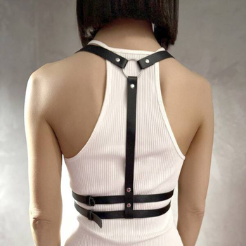 Modes skatuves izrādes melna siksna sieviešu pieaugušajiem PU ādas cieši pieguļoša plecu siksna dekorācija Eiropas un Amerikas daudzpusīga dekorācija