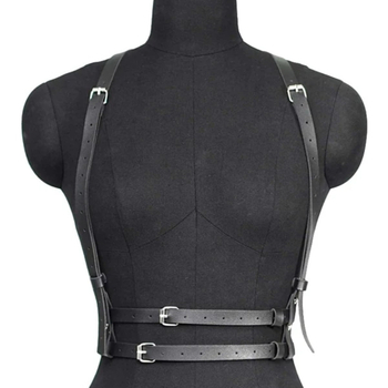 Modes skatuves izrādes melna siksna sieviešu pieaugušajiem PU ādas cieši pieguļoša plecu siksna dekorācija Eiropas un Amerikas daudzpusīga dekorācija
