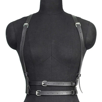 Modes skatuves izrādes melna siksna sieviešu pieaugušajiem PU ādas cieši pieguļoša plecu siksna dekorācija Eiropas un Amerikas daudzpusīga dekorācija