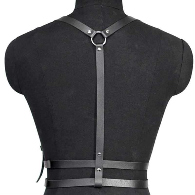 Modes skatuves izrādes melna siksna sieviešu pieaugušajiem PU ādas cieši pieguļoša plecu siksna dekorācija Eiropas un Amerikas daudzpusīga dekorācija