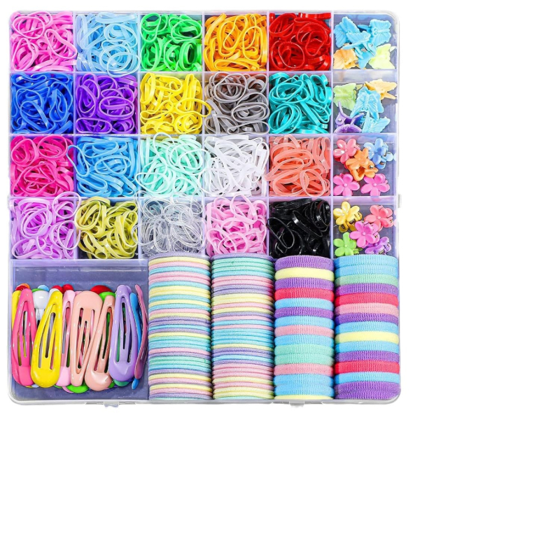 Jednorazový detský gumený opaskový oblek, cezhraničný horúci výpredaj, farebný vlasový krúžok, kombinovaný oblek, detská vlasová kravata, pokrývka hlavy