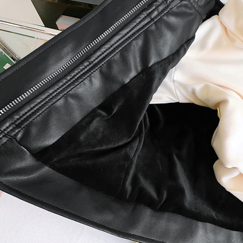 Kožna jakna za dječake i djevojčice za jesen i zimu s flisom za djevojčice u zapadnjačkom stilu, proljetna i jesenska odjeća od PU kože za jesen, dječja motociklistička kožna jakna, moderna dječja