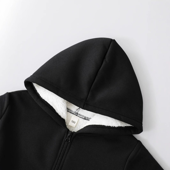 Έτοιμο κοστούμι δύο τεμαχίων για αγόρια, άμεσου εφοδιασμού από το εργοστάσιο, με βελούδινη κουκούλα και φερμουάρ, φθινοπωρινό και χειμερινό, με παντελόνι και κουκούλα, Dropshipping