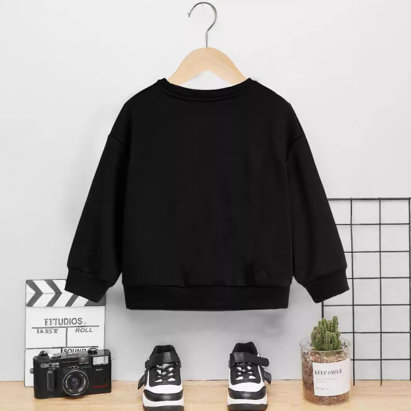 Трансграничен специален за европейска и американска външна търговия тенденция буквен печат дълъг ръкав момче пуловер с кръгло деколте лято нови детски дрехи