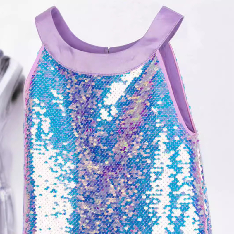 Mergaičių lengva prabangi juoda spalvinga karoliukų siuvinėjimo suknelė 8-16 metų vaikams, skirta pasienio šventėms