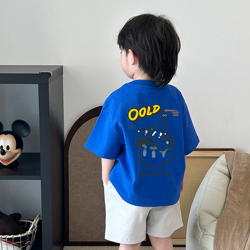 Tricou de vară cu mânecă scurtă pentru copii, stil coreean, pentru copii, tricou de vară cu mânecă scurtă, lejer, pentru bărbați