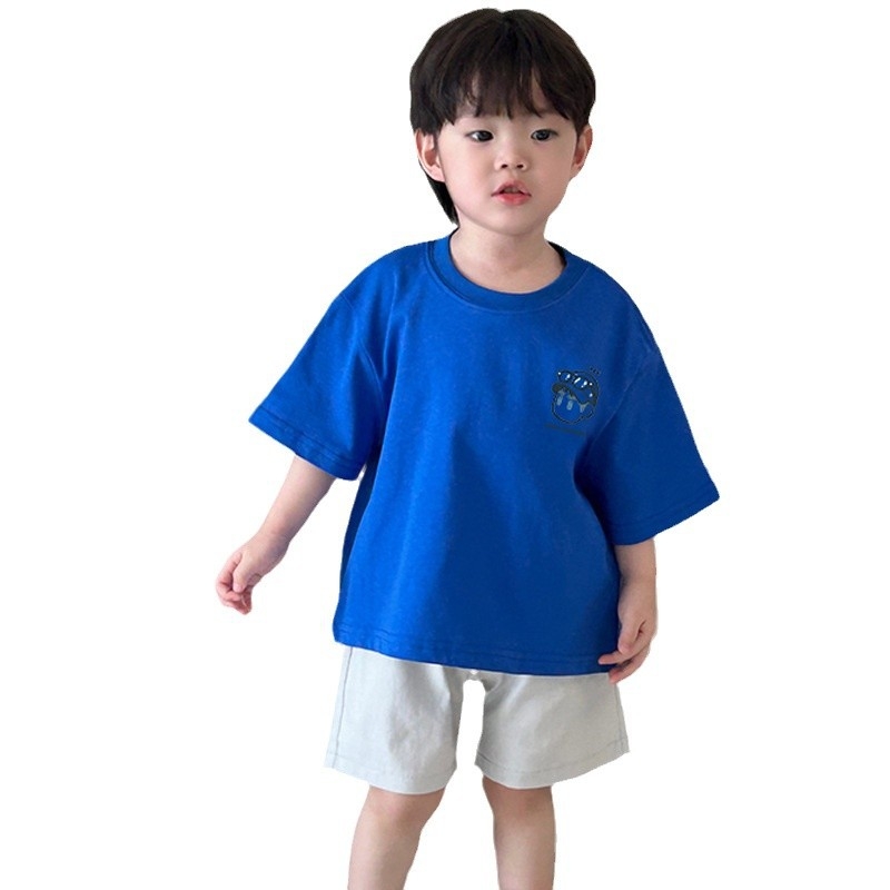 Нова пристигаща тениска All-Match Лятна тениска с къс ръкав за деца Детски топ в корейски стил Детско облекло Лятна широка тениска с къс ръкав за мъже