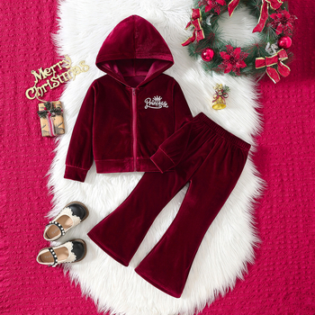 Dievčenské jednofarebné kórejské zamatové písmeno bronzujúce remeselné krátke bundy s kapucňou a zipsom, mikro nohavice, módny oblek